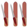 3 Pack Metal Nail File with Sharp Pointed Tip and Leather Sheath Case for Natural Nails, 5 Inches Fingernail Files Stainless Steel Manicure Double Sided Sapphire Grit Nail Filer Silver Brown view 1