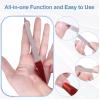3 Pack Metal Nail File with Sharp Pointed Tip and Leather Sheath Case for Natural Nails, 5 Inches Fingernail Files Stainless Steel Manicure Double Sided Sapphire Grit Nail Filer Silver Brown view 2