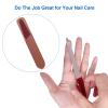 3 Pack Metal Nail File with Sharp Pointed Tip and Leather Sheath Case for Natural Nails, 5 Inches Fingernail Files Stainless Steel Manicure Double Sided Sapphire Grit Nail Filer Silver Brown view 4