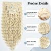 Meepo Blonde Curly Clip In Hair Extension For Black Women Natural Thick Deep Wave Hair Extension Clips Synthetic Long 24 inch hair extensions clip in Hairpiece (613(Pack of 7)) view 3