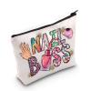 LEVLO Nail Boss Cosmetic Make Up Bag Nail Technician Gift Nail Artists Make Up Zipper Pouch Bag Nail Tech Merch (Nail Boss) view 1