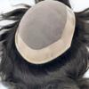 Mens Toupee for Men Fine Mono Human Haire Hairpiece Poly Skin Around Hair System Hairpiece Durable NPU Monofilament Wig Hair Replacement for Men (6''X8'', 4# Medium Brown) view 4