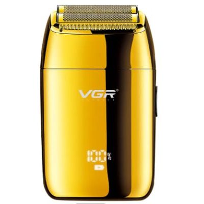 Professional Rechargeable Shaver/Shaper 9000rpm Up to 60 Minutes of Run Time - Bump-Free, Ultra-Close Shave (Silver)