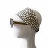 Leopard Print Wide Headband with Elastic, Beige, Black, Brown, Handmade, 3" Wide view 1