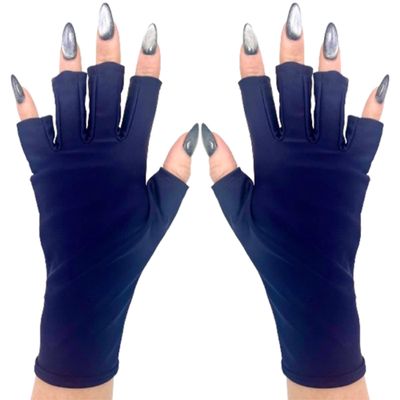ManiGlovz -The Original Dermatologist Recommended UPF 50+ UV Protective Manicure and Sunblock Fingerless Gloves, Sun Protection, Driving and Gel Manicure Gloves in Navy