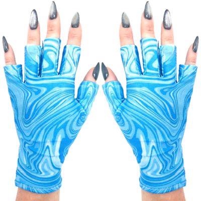 ManiGlovz UV Protection Gloves for Nails, Swanky Swirl, Large