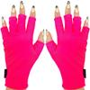 ManiGlovz -The Original Dermatologist Recommended UPF 50+ UV Protective Manicure and Sunblock Fingerless Gloves, Sun Protection, Driving and Gel Manicure Gloves in Neon Pink view 1