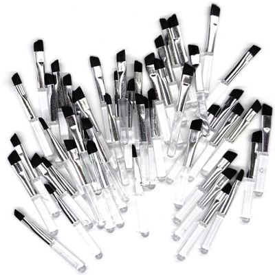 50 Pieces Angled Brow Brush, 2" Flat Slanted Premium Eyebrow Brush, Tint Brushes, Cosmetic Blending Brush, Eyeshadow Concealer Makeup Brush, Professional Precision Eye Beauty Cosmetic Tool for Women