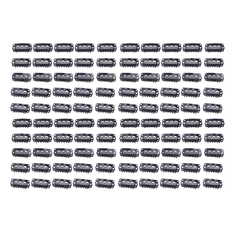 100 Pieces Wig Clips U Shape Metal Clips With Soft Rubber 6 Teeth Hairpiece Wig Clip for Wig Clips to Sew in Wig Clips to Secure Wig Hair Clips for Wigs Snap Clips