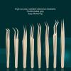 8pcs Eyelash Extension Tweezers Set Stainless Steel Tight Bite Tweezers For Eyelash Beauty Tools view 3