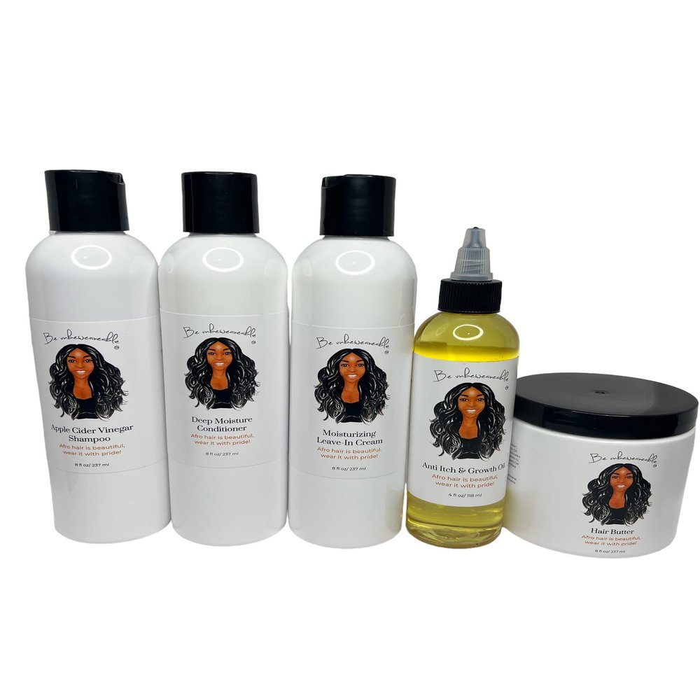 Natural Hair Care Kit-Black Hair Growth, Moisture|Type 4 Dry Afro, Coarse, Curly |Oil, Shampoo, Conditioner, Hair Butter, Leave-In cream