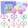 Mermaid Bath Bombs for Kids with Surprise Inside, 6 Pcs Shell Bubble Kids Bath Bombs Kit with Mermaid Toys, Birthday Christmas Jewelry Gifts for Girls Easter Basket Stuffer view 1