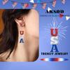Aksod American Flag 4th of July Earrings Dangling Glitter Rhinestone Independence Day Dangle Earrings Sparkly Crystal Patriotic Earrings Jewelry for Women (Style B) view 2