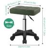 FURWOO Rectangle Rolling Stool with Wheels Height Adjustable Swivel Stool Chair for Spa Salon Massage Green view 2