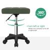 FURWOO Rectangle Rolling Stool with Wheels Height Adjustable Swivel Stool Chair for Spa Salon Massage Green view 4
