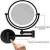 NOVOCE Wall Mounted Makeup Mirror with Lights 5X Magnifying Cosmetic Mirror 360 Swivel Extendable Two Sided Vanity Mirror for Bathroom USB Rechargeable-10X view 3