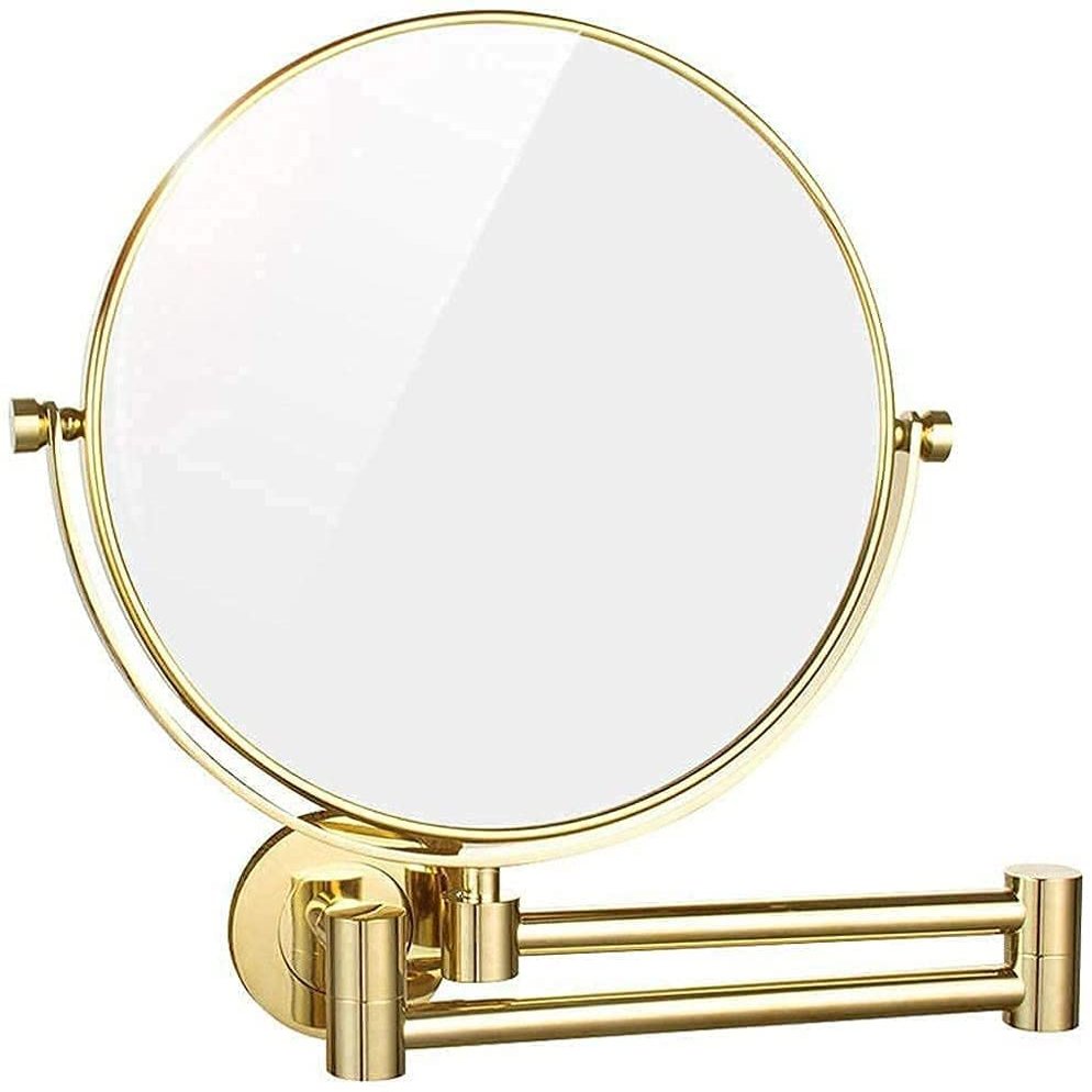 NOVOCE Vanity Mirror, Wall Mounted Makeup Mirror with 10X Magnification, 8 Inch Double Sided Vanity Magnifying Mirror, Cosmetic Mirror Shaving Mirror for Bathroom Gold
