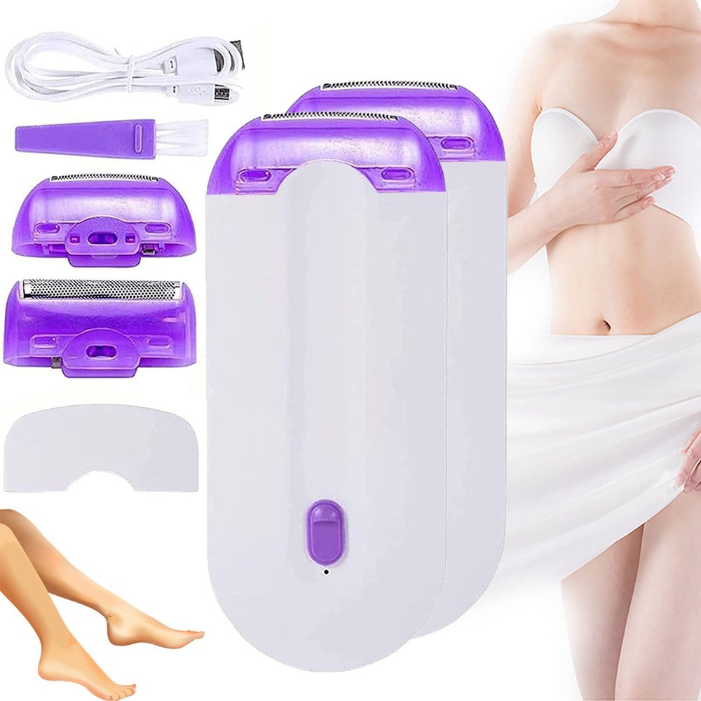 Hair Remover, Silky Smooth Hair Eraser, Rechargeable Hair Removal Epilators, Silky Smooth Hair Remover for Women, Painless Hair Remover Apply to Any Part of The Body (2pcs)