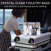 2Pcs Crystal Clear PVC Travel Toiletry Bag Kit for Women Men, Waterproof Vinyl Packing Organizer Storage Bags with Zipper Handle Straps, Cosmetic Pouch Carry on Airport Airline Compliant Bag Handbag view 2