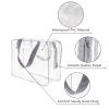 2Pcs Crystal Clear PVC Travel Toiletry Bag Kit for Women Men, Waterproof Vinyl Packing Organizer Storage Bags with Zipper Handle Straps, Cosmetic Pouch Carry on Airport Airline Compliant Bag Handbag view 3