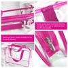 2Pcs Crystal Clear PVC Travel Toiletry Bag Kit for Women Men, Waterproof Vinyl Packing Organizer Storage Bags with Zipper Handle Straps, Cosmetic Pouch Carry on Airport Airline Compliant Bag Handbag view 2