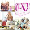 2Pcs Crystal Clear PVC Travel Toiletry Bag Kit for Women Men, Waterproof Vinyl Packing Organizer Storage Bags with Zipper Handle Straps, Cosmetic Pouch Carry on Airport Airline Compliant Bag Handbag view 3