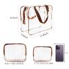 5Pcs Crystal Clear PVC Travel Toiletry Bag Kit for Women Men, Waterproof Vinyl Packing Organizer Storage Bags with Zipper Handle Straps, Cosmetic Pouch Carry on Airport Airline Compliant Bag Handbag view 4