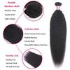 Kinky Straight Human Hair Bundles 14 16 18 Inch Natural Black Yaki Straigh Brazilian Virgin Remy Hair Unprocessed Kinky Straight Human Hair Extensions (14 16 18 Inch, 3 Bundles) view 2
