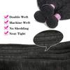 Kinky Straight Human Hair Bundles 14 16 18 Inch Natural Black Yaki Straigh Brazilian Virgin Remy Hair Unprocessed Kinky Straight Human Hair Extensions (14 16 18 Inch, 3 Bundles) view 3