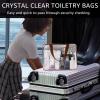 2Pcs Crystal Clear PVC Travel Toiletry Bag Kit for Women Men, Waterproof Vinyl Packing Organizer Storage Bags with Zipper Handle Straps, Cosmetic Pouch Carry on Airport Airline Compliant Bag Handbag view 2