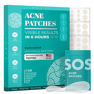 Hydrocolloid Pimple Patches (Made in Korea) FSA/HSA Eligible - Vegan, Hypoallergenic, Cruelty-Free Acne Circle Stickers for Overnight Use, for Zits, Spots, Pimples, Whiteheads (171 Count, Mixed Sizes)