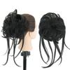 IMISSU 2PCS Messy Hair Bun Piece Updo Long Scrunchies Wrap Ponytail Extension Wavy Hairpieces Chignon Headband (2PCS Black) view 1