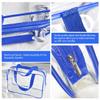 2Pcs Crystal Clear PVC Travel Toiletry Bag Kit for Women Men, Waterproof Vinyl Packing Organizer Storage Bags with Zipper Handle Straps, Cosmetic Pouch Carry on Airport Airline Compliant Bag Handbag view 3