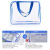 2Pcs Crystal Clear PVC Travel Toiletry Bag Kit for Women Men, Waterproof Vinyl Packing Organizer Storage Bags with Zipper Handle Straps, Cosmetic Pouch Carry on Airport Airline Compliant Bag Handbag view 4
