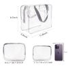 4Pcs Crystal Clear PVC Travel Toiletry Bag Kit for Women Men, Waterproof Vinyl Packing Organizer Storage Bags with Zipper Handle Straps, Cosmetic Pouch Carry on Airport Airline Compliant Bag Handbag view 4