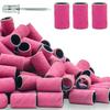 180Grit Nail Sanding Bands for Nail Drill, Pink Sanding Band for Nail Drill Fine Sanding Bands for Nail Drill with 3/32 Nail Sanding Bit for Natural Nail, 100Pcs Sand Band Set for Manicure & Pedicure view 1