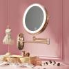 Wall Mounted Makeup Mirror with Light 3 Color Modes Vanity Mirror 8 Inch Round Magnifying Mirror Extendable Mirror Rose Gold Vanity Mirror with Touch Switch (Color : 20 3 Cm 5 Stck) view 4