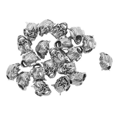 20Pcs Viking Beard Beads Kit, Antique Norse Vikings Runes Hair Tube Pirate Skull Dreadlock DIY Jewelry Hair Decoration