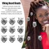 20Pcs Viking Beard Beads Kit, Antique Norse Vikings Runes Hair Tube Pirate Skull Dreadlock DIY Jewelry Hair Decoration view 2