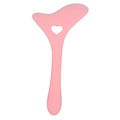 Eyebrow Pencil Stencil, Resusable Silicone Eyeliner Tool, Multifunctional Tail Spoon Flexible Eyeliners Template for Makeup(Pink)