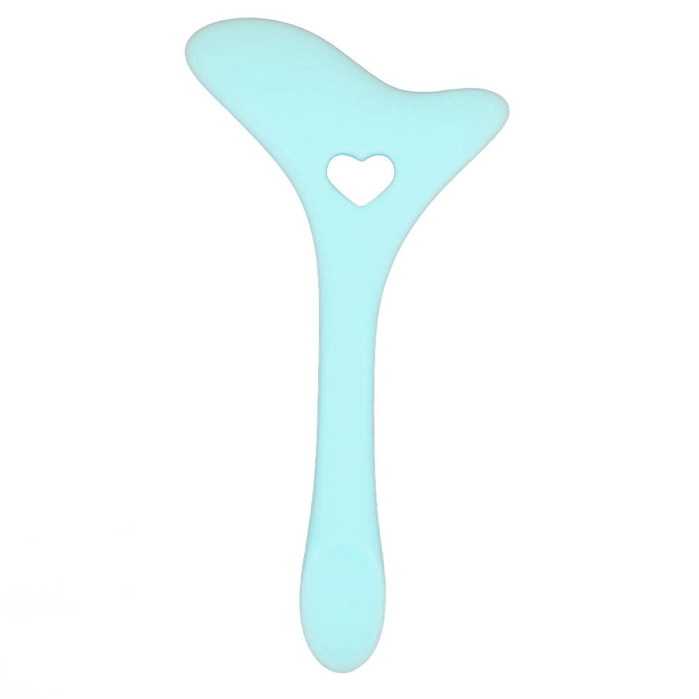 Eyebrow Pencil Stencil, Resusable Silicone Eyeliner Tool, Multifunctional Tail Spoon Flexible Eyeliners Template for Makeup(blue)