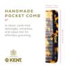 Kent OT TY Pocket Comb - Handmade Fine and Wide Tooth Hair Comb for Men, Women, and Kids - Travel, Beard, and Mustache Comb - Saw Cut and Hand Polished Made in England view 2