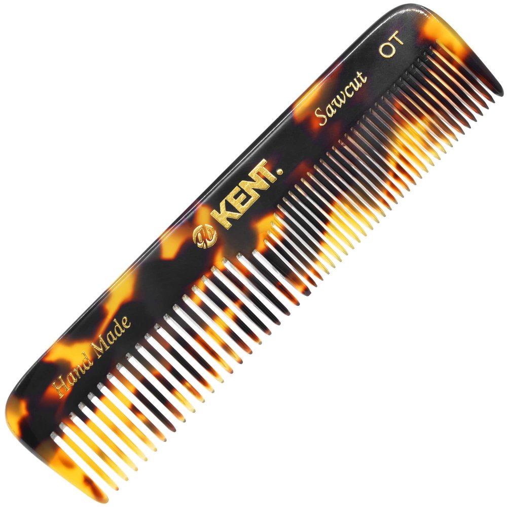 Kent OT Tokyo Yellow Fine Tooth and Wide Tooth Pocket Comb - Handmade Hair Comb for Men and Women and Kids, Pocket Beard and Mustache Comb, Saw Cut and Hand Polished Made in England