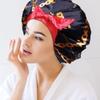 DONNA Large, Extra Large Adjustable Tie Satin Bonnet Sleep Cap 1pc Satin Headband Around Hairline & Nape Area Hair Accessories Night Cap Shower Caps, 1PC CHAIN PATTERN view 2