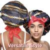 DONNA Large, Extra Large Adjustable Tie Satin Bonnet Sleep Cap 1pc Satin Headband Around Hairline & Nape Area Hair Accessories Night Cap Shower Caps, 1PC CHAIN PATTERN view 3
