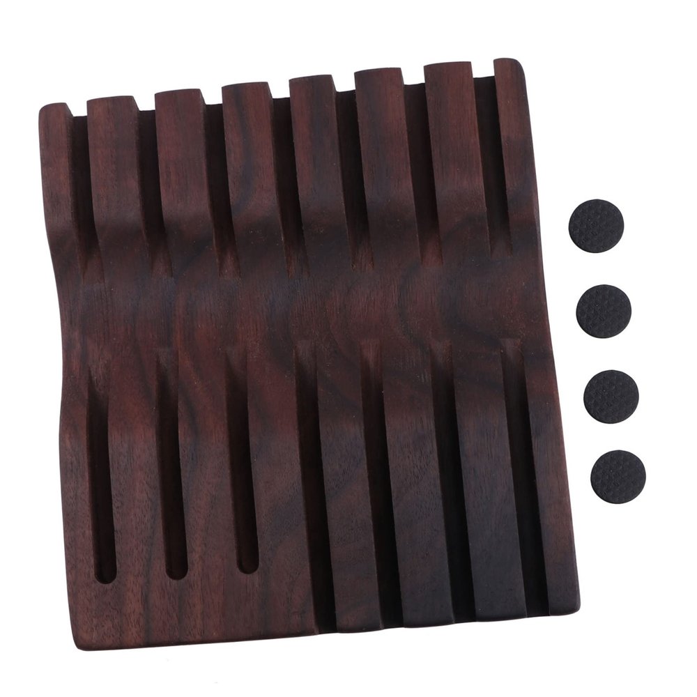 minkissy 1pc Wooden Hair Scissors Display Holder Walnut Storage Box for Salon Tools Stylish and Efficient Hairdressing Scissors Rack Keeps Your Workspace Organized