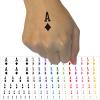 Ace of Diamonds Card Suit Temporary Tattoo Water Resistant Fake Body Art Set Collection - Orange (One Sheet) view 1