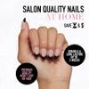 Glamnetic Press-On Nails & Adhesive Nail Tabs - Caviar | Semi-Transparent with Black French Tips, Short Almond Nails, Reusable | view 2
