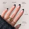 Glamnetic Press-On Nails & Adhesive Nail Tabs - Caviar | Semi-Transparent with Black French Tips, Short Almond Nails, Reusable | view 3