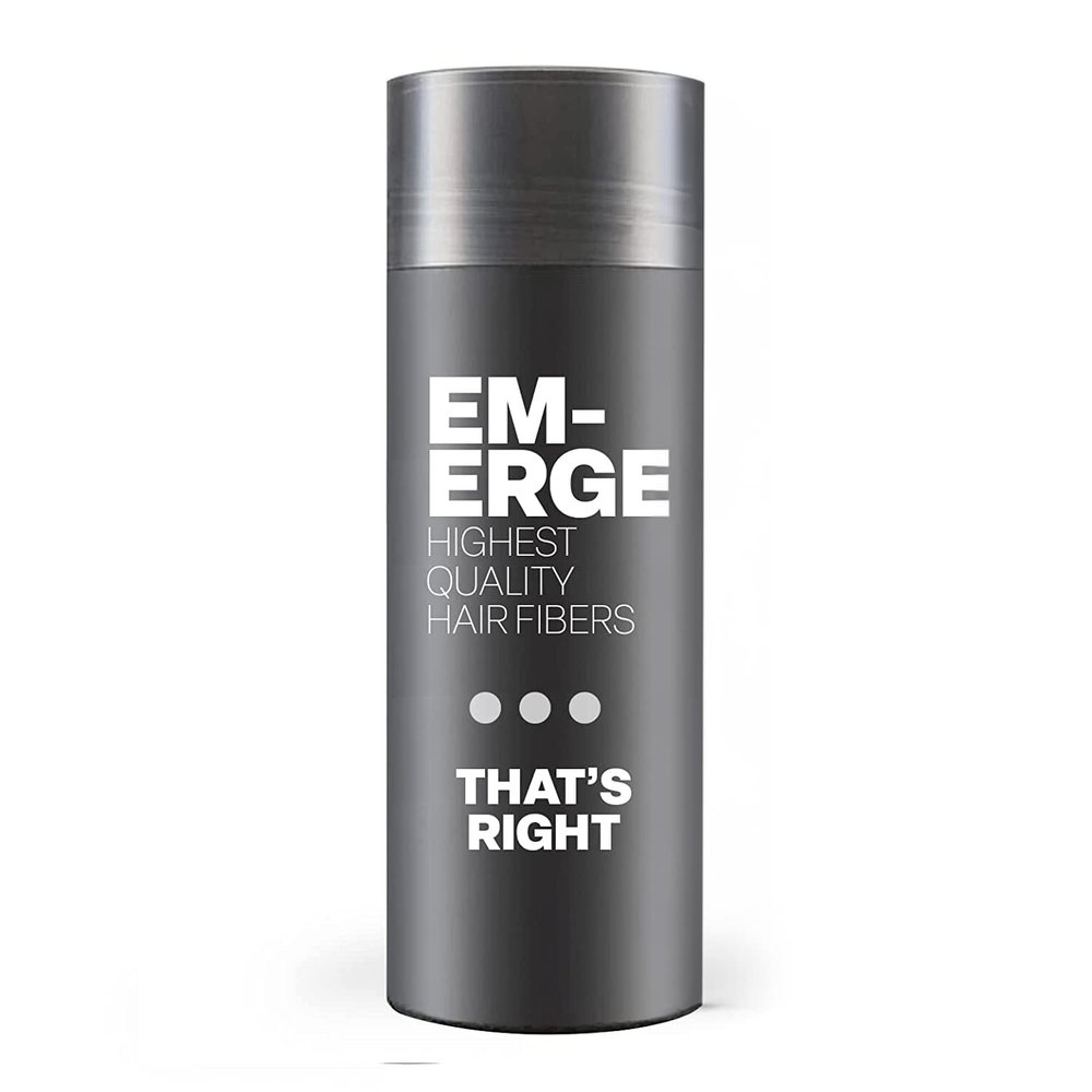 Emerge Hair Building Fibers: Instantly Thickens Hair, Blends Seamlessly, 8 Colors, Weather-Resistant, 1-Pack (Black)